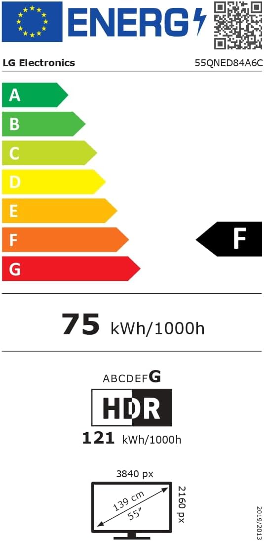 LG 55QNED84A6C Televisão de 55", 4K QNED EVO, Smart TV, WebOS 25, processador potente e inteligente, Super Upscaling, Dolby Dilgital Plus, Alexa/Google Assistant, preto