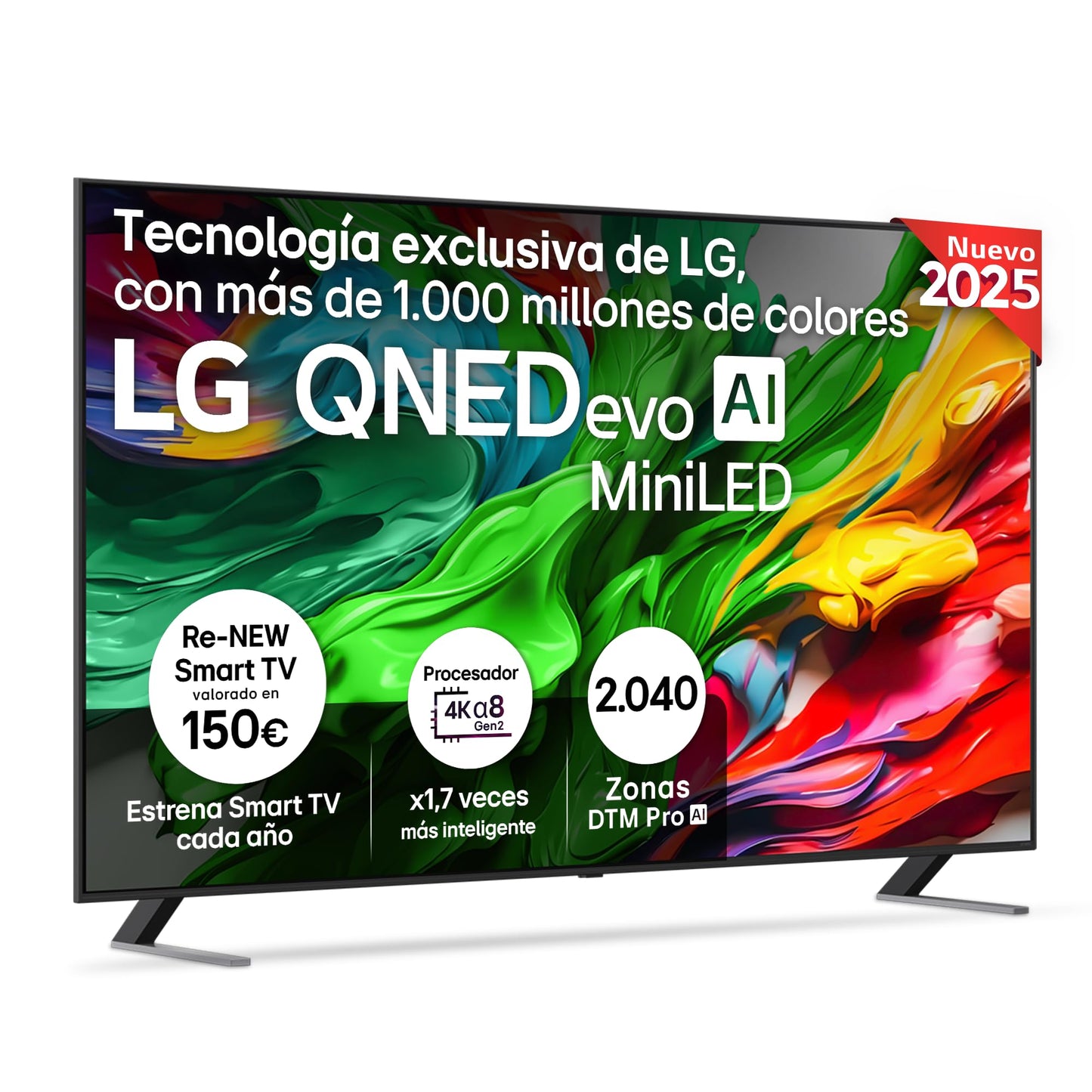 LG 55QNED84A6C Televisão de 55", 4K QNED EVO, Smart TV, WebOS 25, processador potente e inteligente, Super Upscaling, Dolby Dilgital Plus, Alexa/Google Assistant, preto