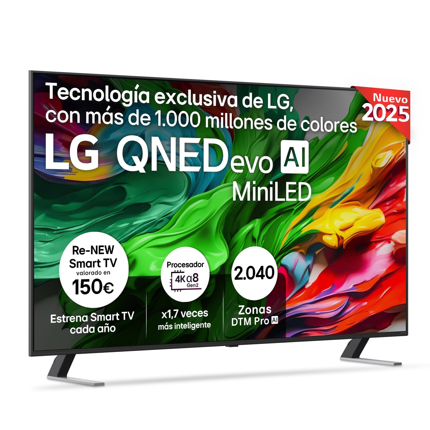 LG 55QNED84A6C Televisão de 55", 4K QNED EVO, Smart TV, WebOS 25, processador potente e inteligente, Super Upscaling, Dolby Dilgital Plus, Alexa/Google Assistant, preto
