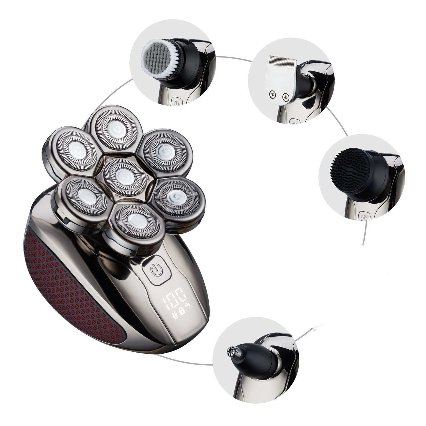 Máquina de barbear digital lavável masculina de sete lâminas - Rios Future Shop