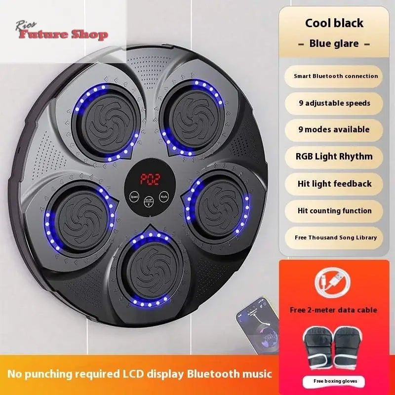 Máquina de boxe com música inteligente, equipamento de treinamento de alvo de parede de boxe para perda de peso em casa - Rios Future Shop