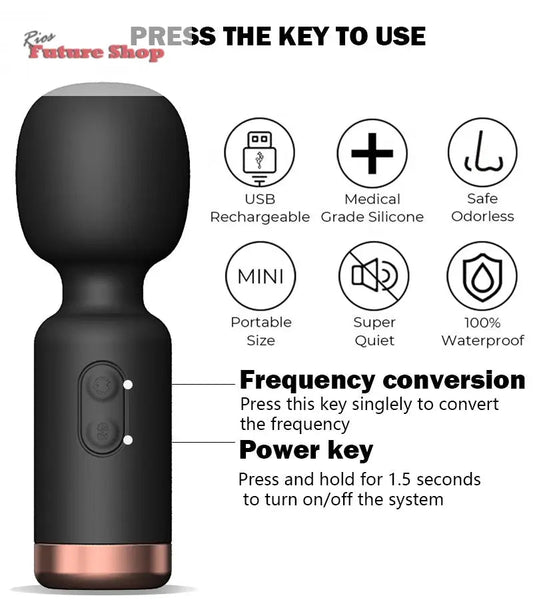 Mini Strong Shock AV Vibrator Female Masturbation - Rios Future Shop