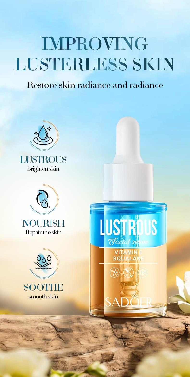 Sérum Facial Vitamina C + Escualano 30ml SADOER – Luminosidad, Hidratación Profunda y Antioxidantes en un Solo Paso