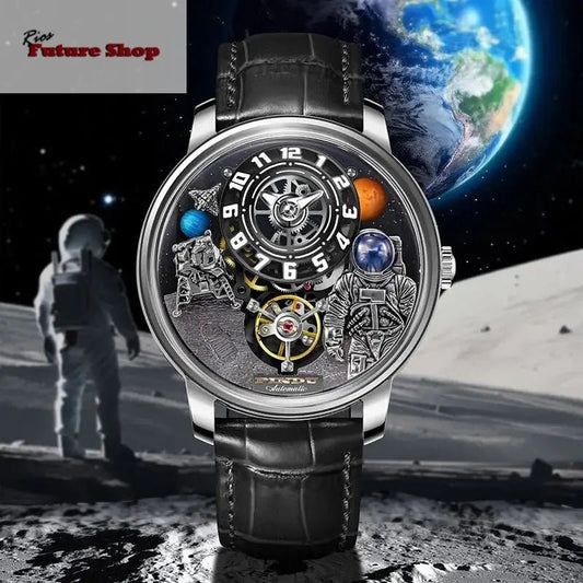 Relógio masculino de luxo totalmente mecânico à prova d'água - Rios Future Shop