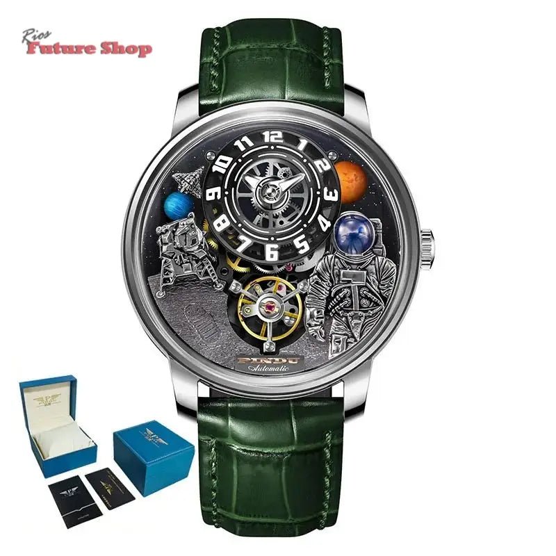 Relógio masculino de luxo totalmente mecânico à prova d'água - Rios Future Shop