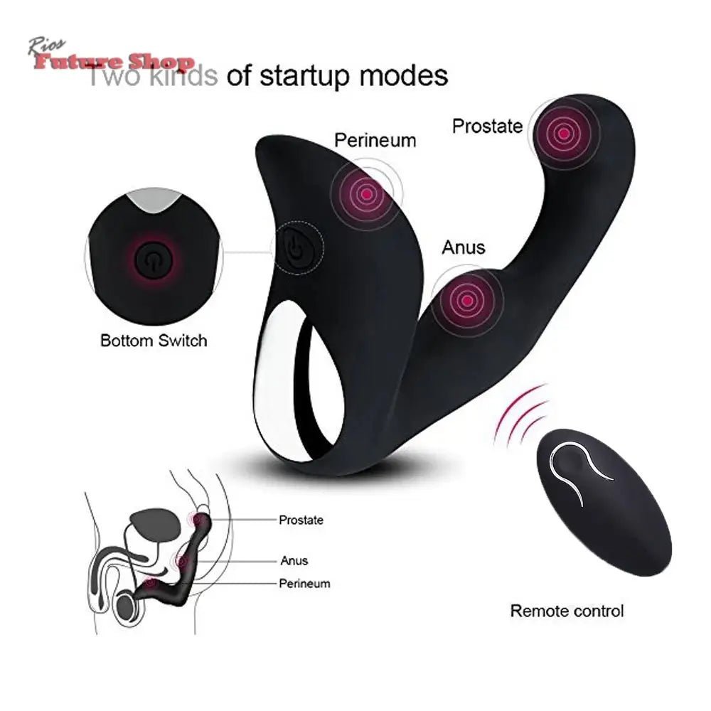Remote Control 9 Speed Prostate Massager USB Charging Strapon For Men Anal Vibrator Sex Toys For Men Women adult Plugs Products - Rios Future Shop