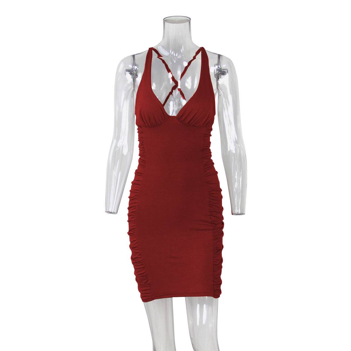 Sexy Deep V - neck Backless Dress - Rios Future Shop