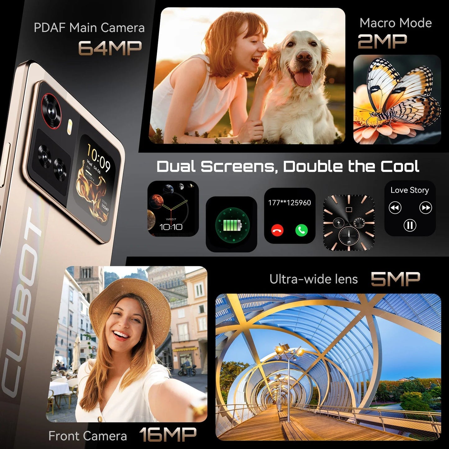 Smartphone 5G Cubot X100, Android 15, Dimensity 7025, 6nm, 2.5GHz,6.88-inch Screen,16GB(8+8),256GB, 64MP Camera, 5100mAh Battery DSersALIEXPRESS
