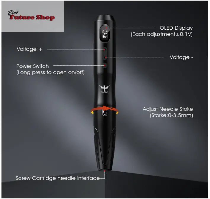 TATELF Kit de máquina de tatuagem completo com permanente Makeup máquina com 10 agulhas de cartucho, suprimentos de delineador de olhos - Rios Future Shop