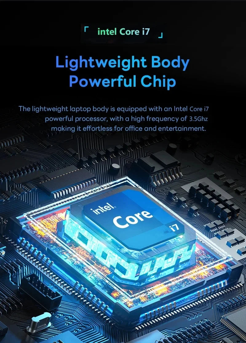 Ultra Slim i7 Laptop Computer PC 14.1" intel Core i7 DSers