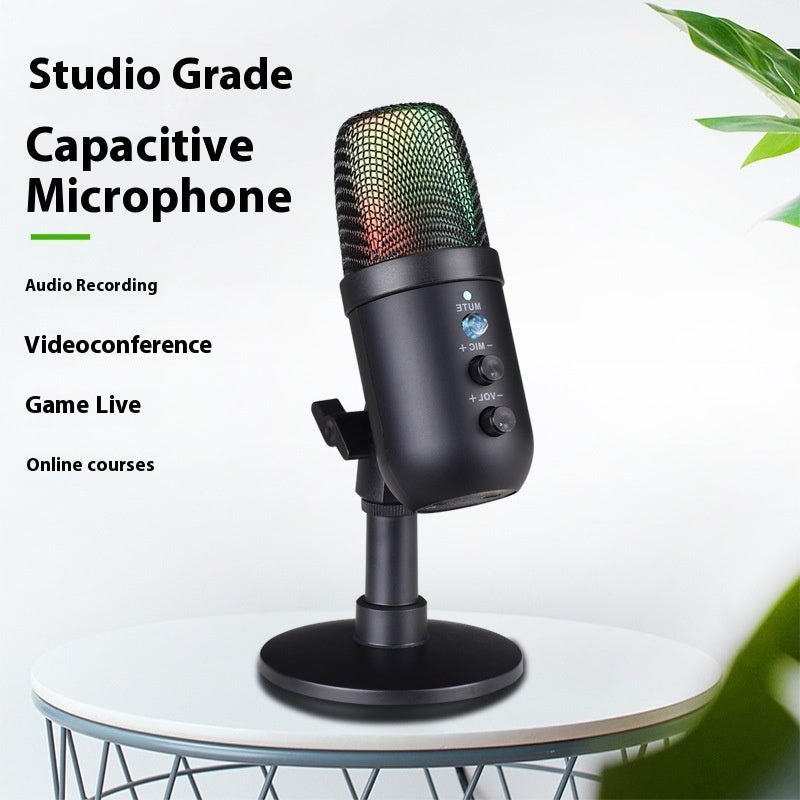 USB Microphone RGB Mobile Phone Computer Live Karaoke E - sports Games Microphone - Rios Future Shop