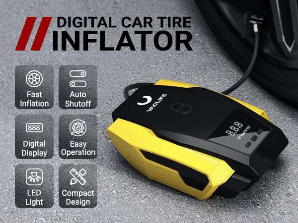VacLife Air Compressor Tire Inflator, DC 12V Portable Air Compressor - Rios Future Shop