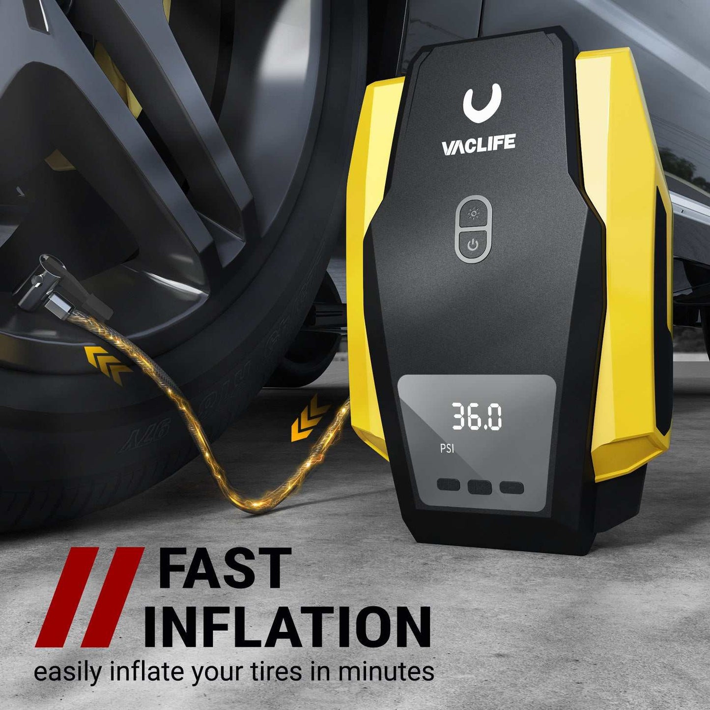 VacLife Air Compressor Tire Inflator, DC 12V Portable Air Compressor - Rios Future Shop