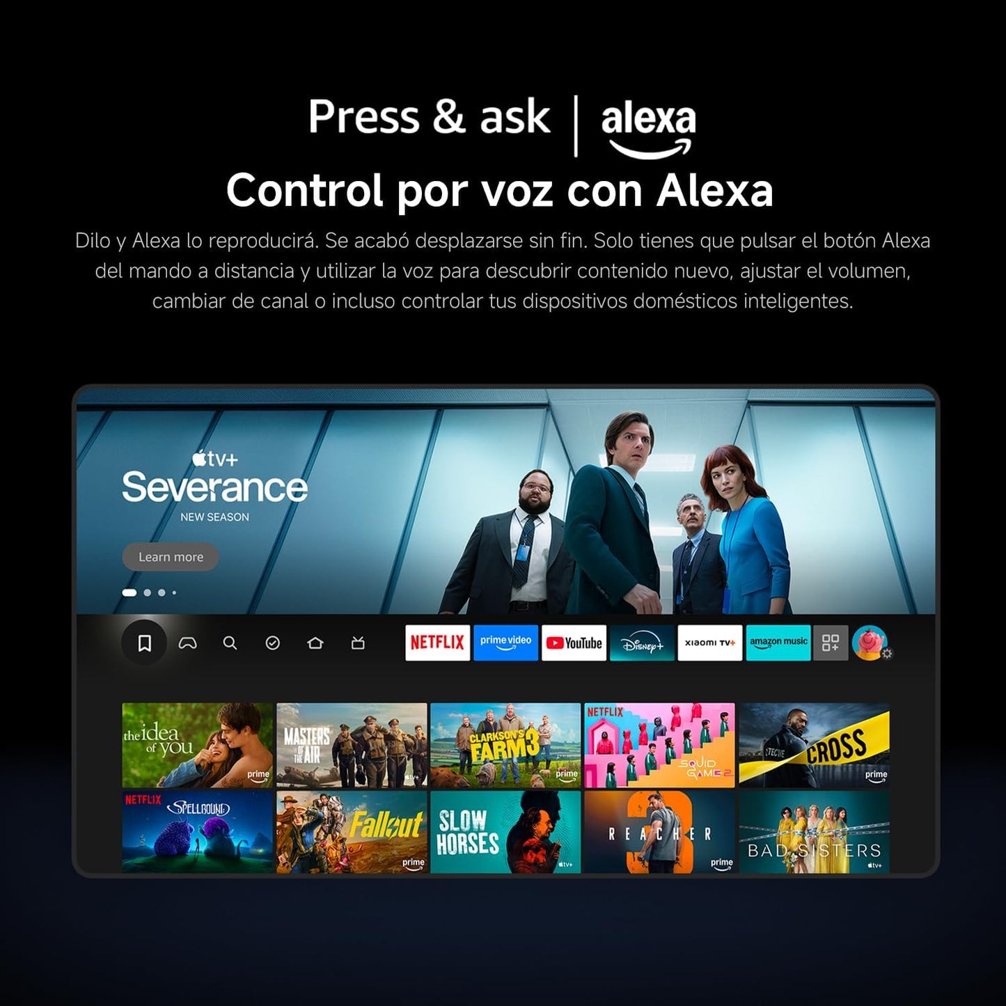 XIAOMI TV F 65, 65 Pulgadas (165 cm), 4K UHD, Smart TV, Fire TV, Control por Voz Alexa, HDR10, MEMC, Modo Game Boost 120Hz,2GB+32GB, Compatible con Apple AirPlay, 2025