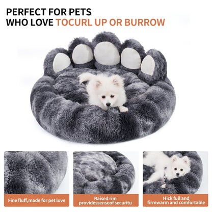 Cama para Pets (Gatos e Cães) fofa em formato de pata de urso, camas e móveis para cães pequenos e médios, camas de pelúcia fofas e aconchegantes para gatos internos