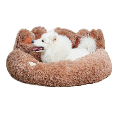 Cama para Pets (Gatos e Cães) fofa em formato de pata de urso, camas e móveis para cães pequenos e médios, camas de pelúcia fofas e aconchegantes para gatos internos