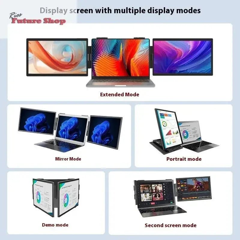 14-inch Dual-screen Portable Monitor Laptop-Dual-screen Portable Screen - Rios Future Shop