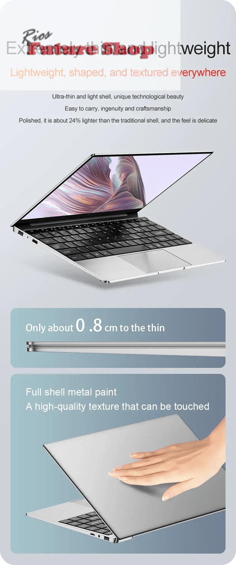 14.1" Laptop Intel N3700 16GB RAM 1TB SSD Win11 DSersUSA