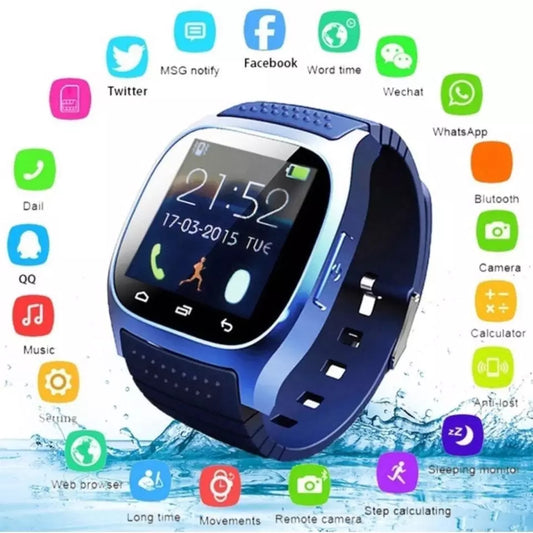 Smartwatch m26 mate, à prova d' água, bt, para smartphones android e ios, via app