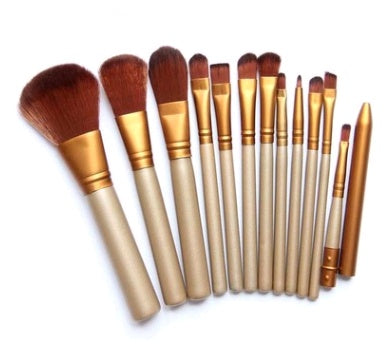 Set of 12 makeup brushes