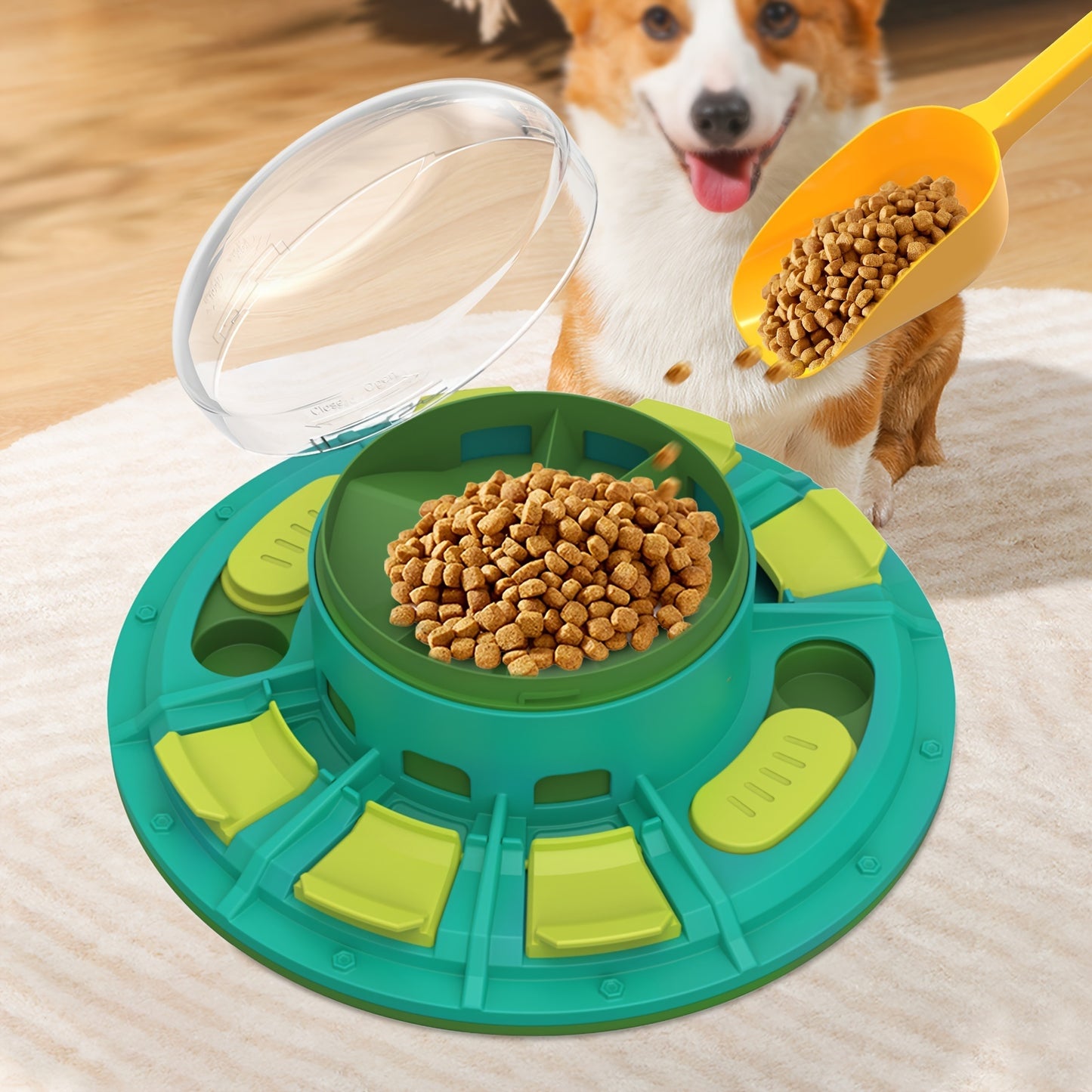 Brinquedo de puzzle interativo para cães para melhoria do QI e alimentação lenta, adequado para animais de estimação de todos os tamanhos, jogo de plástico não elétrico e nutritivo para animais de estimação, produtos para animais de estimação