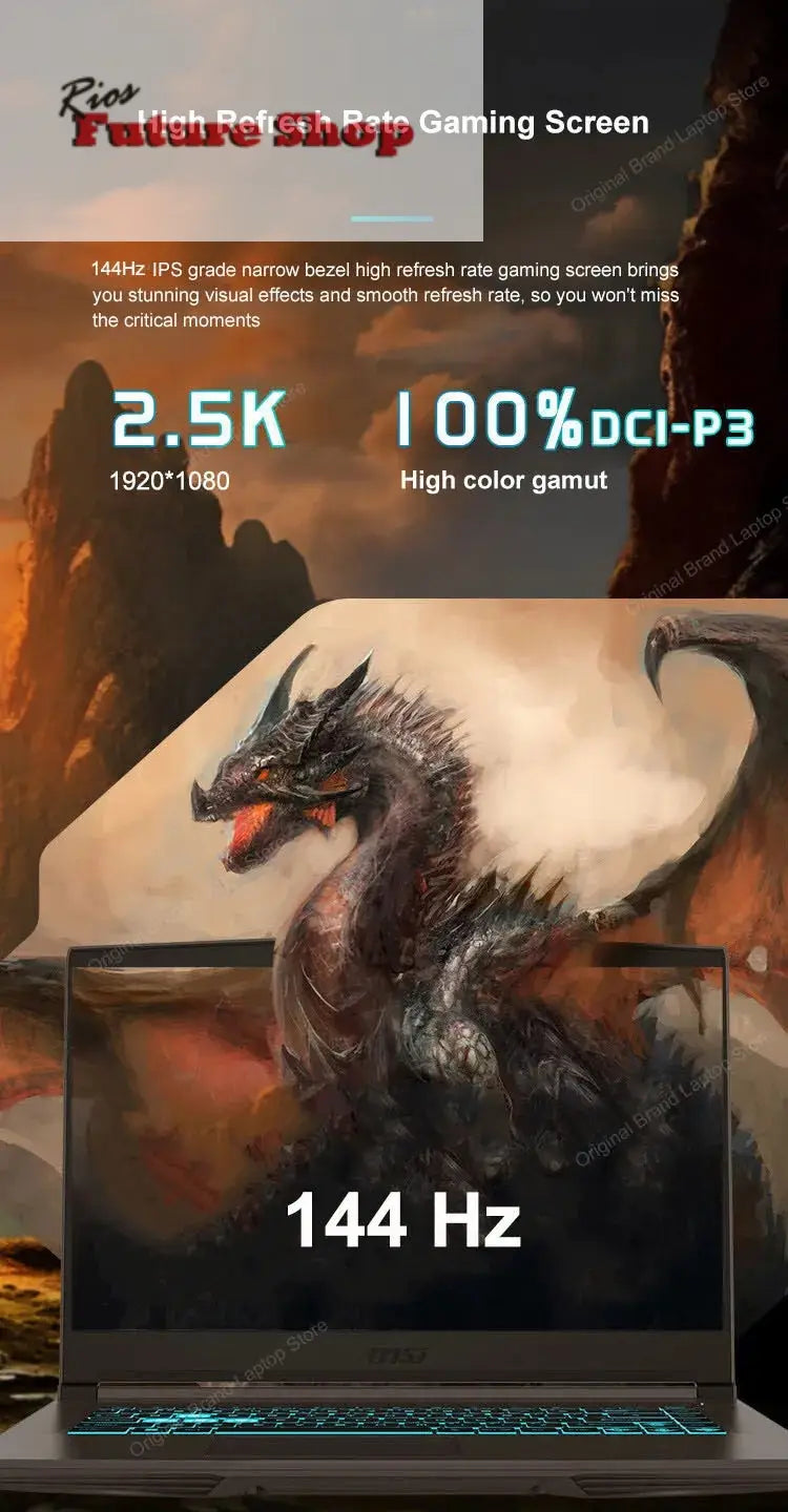 2024 msi fino 15 laptop para jogos 15.6 Polegada 2.5k fhd 144hz tela ips notebook i5-13420H 32gb 1tb rtx3050 computador netbook para jogos DSersALIEXPRESS