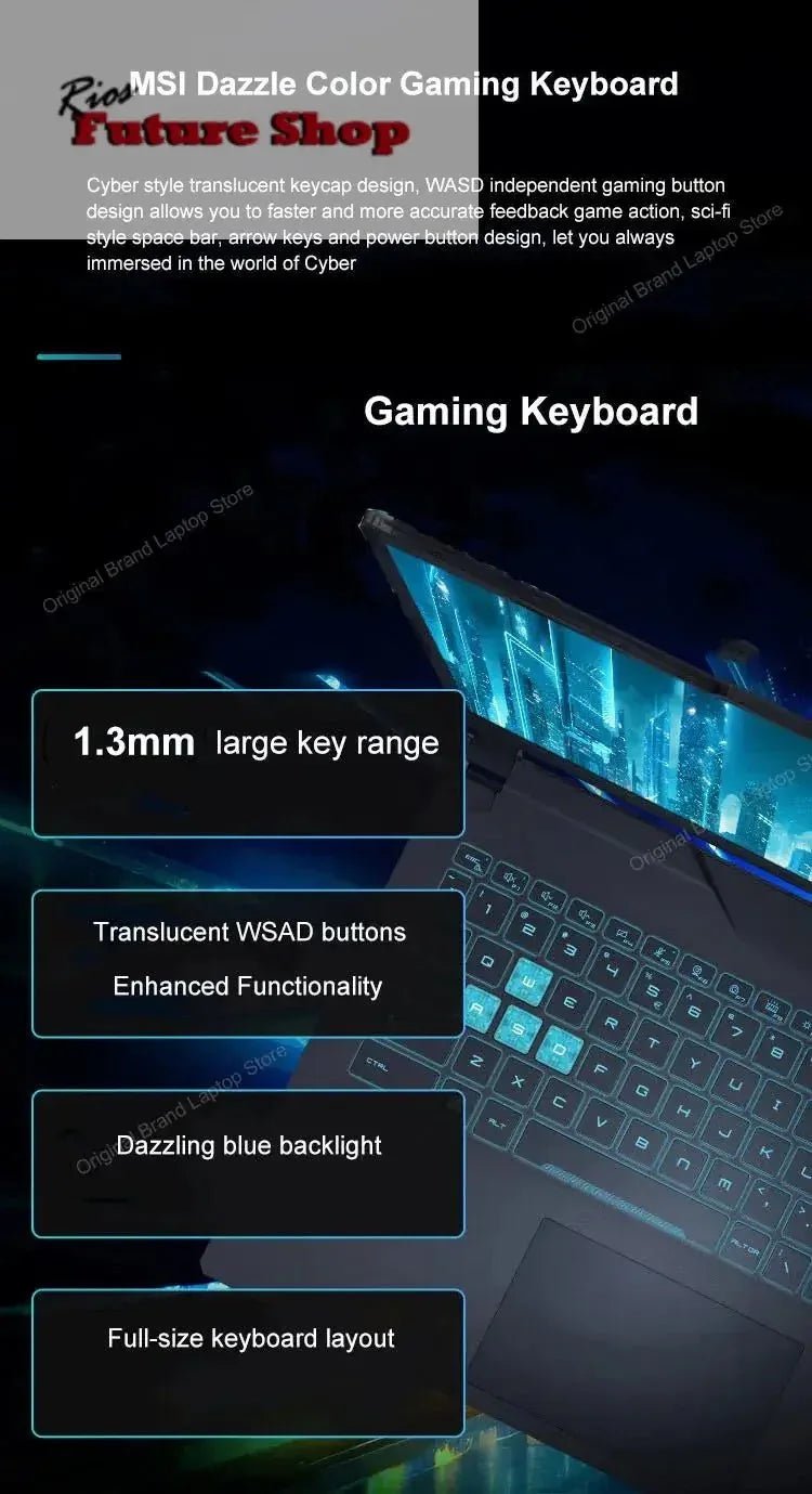 2024 MSI Thin 15 Gaming Laptop 15.6 Inch 2.5K FHD 144Hz IPS Screen Notebook i5-13420H 32GB 1TB RTX3050 Gaming Netbook Computer - Rios Future Shop