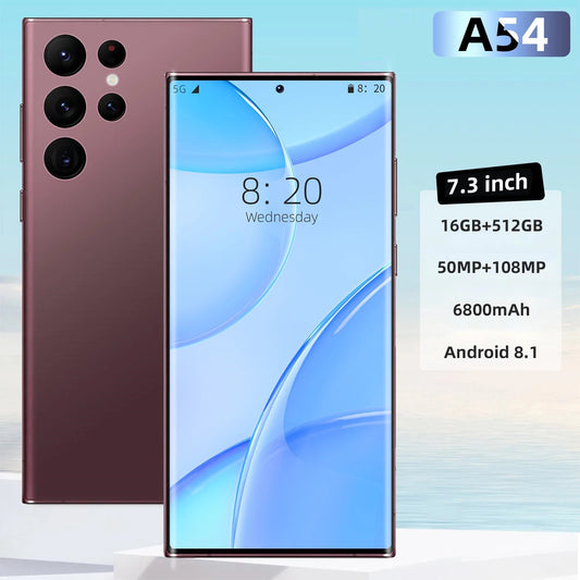 2024 new version original A54 5g mobile phone 6.8 inch 16Gb + 512Gb Android 13 smartphone dual-sec ten-core smartphone DSersALIBABA
