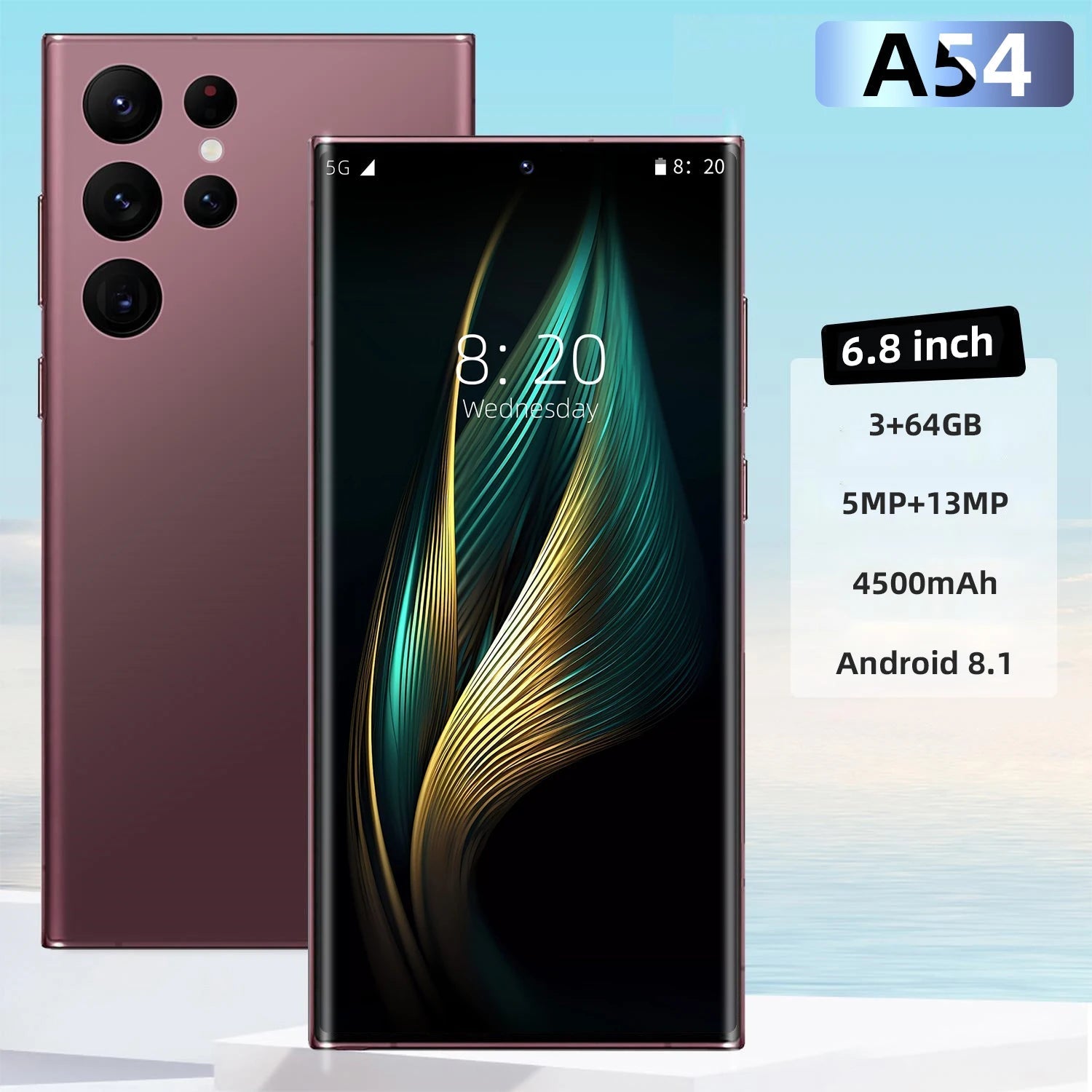 2024 new version original A54 5g mobile phone 6.8 inch 16Gb + 512Gb Android 13 smartphone dual-sec ten-core smartphone DSersALIBABA