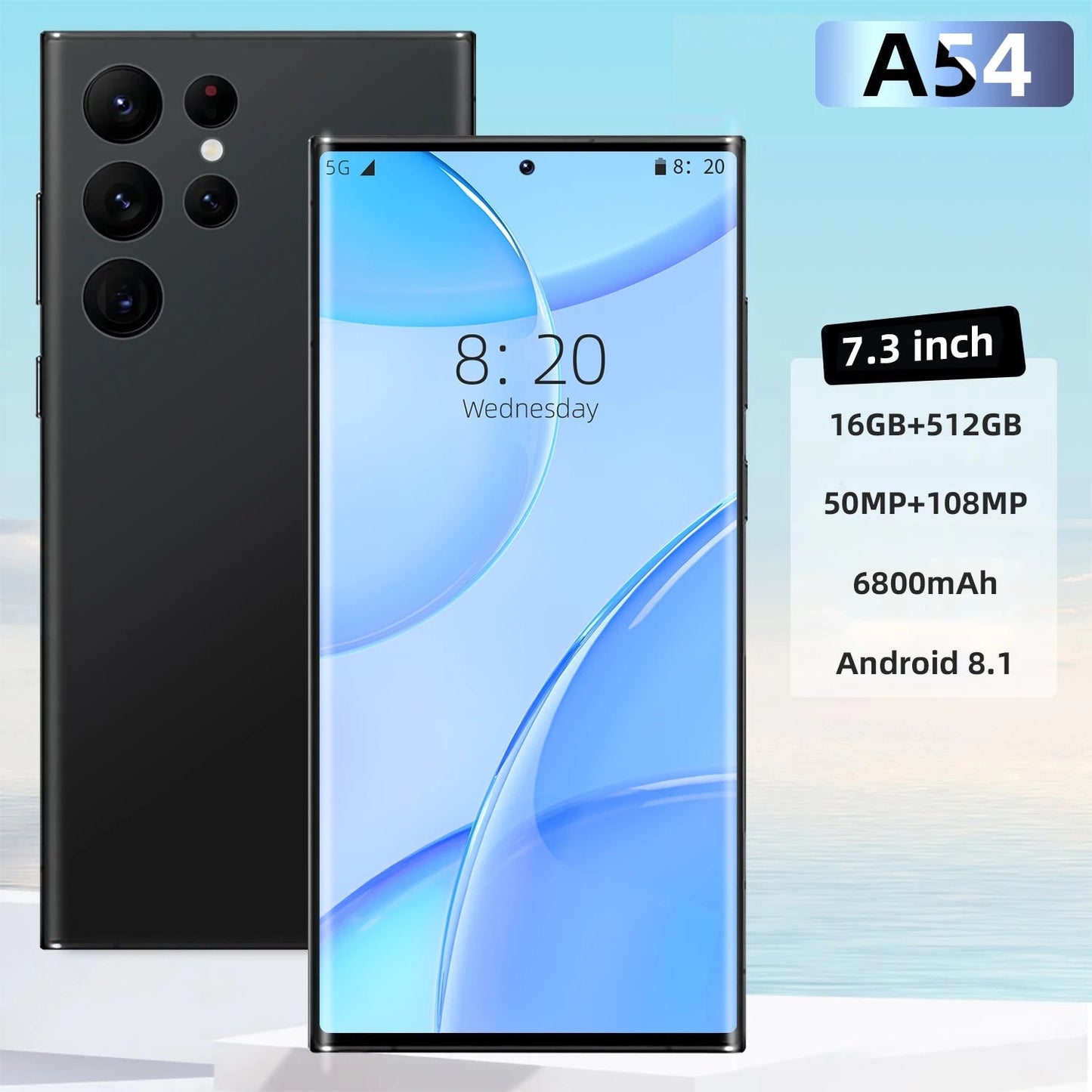 2024 new version original A54 5g mobile phone 6.8 inch 16Gb + 512Gb Android 13 smartphone dual-sec ten-core smartphone DSersALIBABA