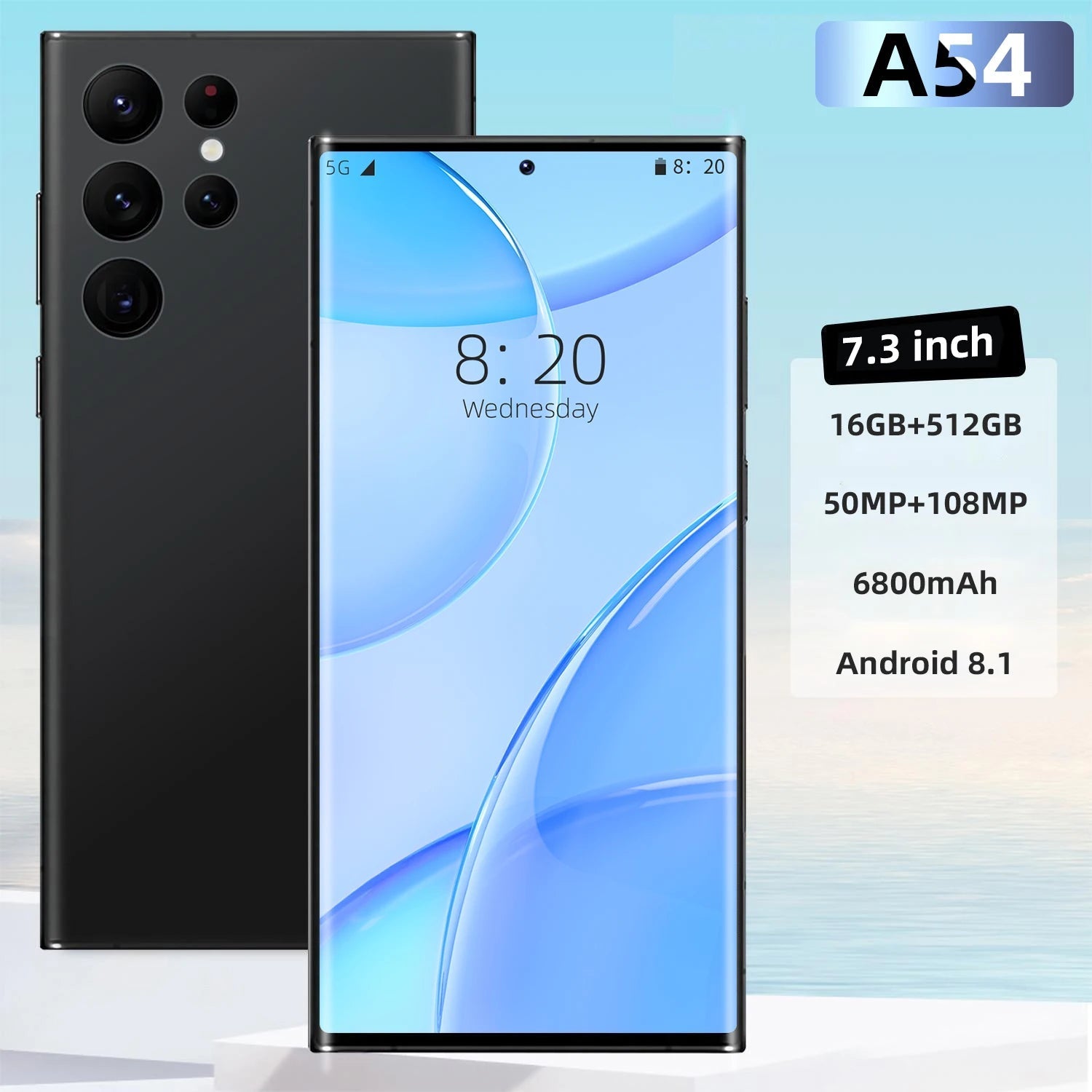 2024 new version original A54 5g mobile phone 6.8 inch 16Gb + 512Gb Android 13 smartphone dual-sec ten-core smartphone DSersALIBABA