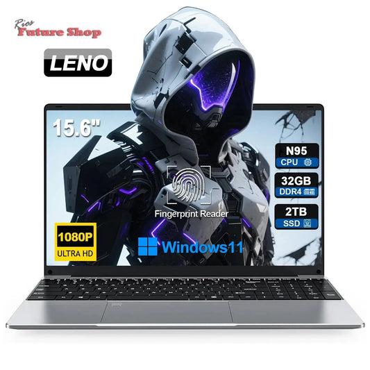 2025 NEW 15.6" Portable Laptop Intel N95 32GB DDR4 2TB SSD 7500mAh Windows11 Office Notebook Pc Gamer with Backlit Fingerprint - Rios Future Shop