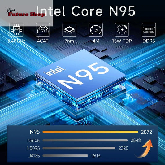2025 NEW 15.6" Portable Laptop Intel N95 32GB DDR4 2TB SSD 7500mAh Windows11 Office Notebook Pc Gamer with Backlit Fingerprint - Rios Future Shop