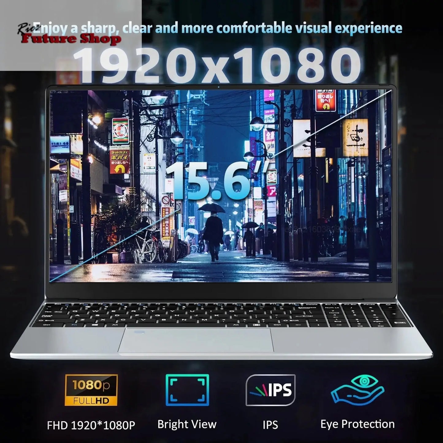 2025 NEW 15.6" Portable Laptop Intel N95 32GB DDR4 2TB SSD 7500mAh Windows11 Office Notebook Pc Gamer with Backlit Fingerprint - Rios Future Shop