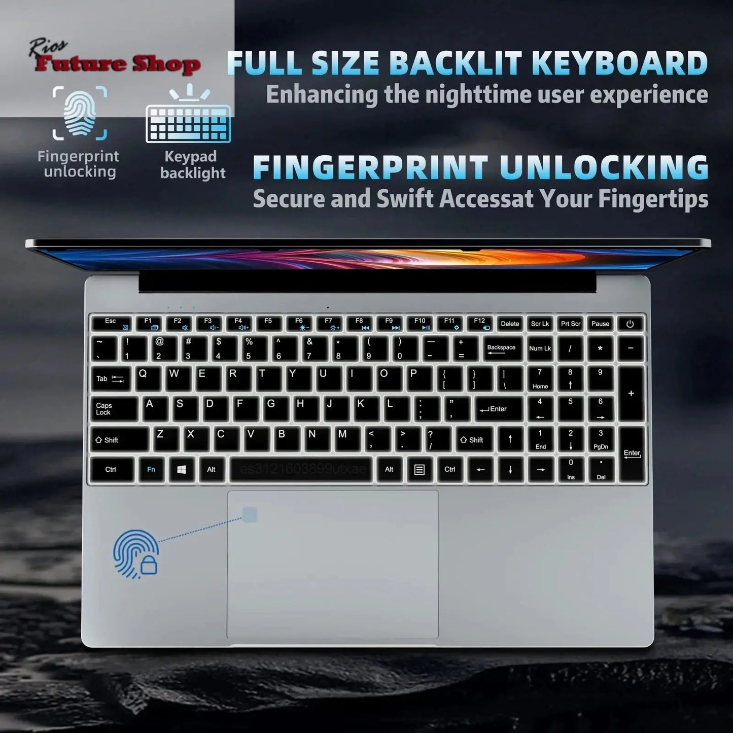 2025 NEW 15.6" Portable Laptop Intel N95 32GB DDR4 2TB SSD 7500mAh Windows11 Office Notebook Pc Gamer with Backlit Fingerprint - Rios Future Shop