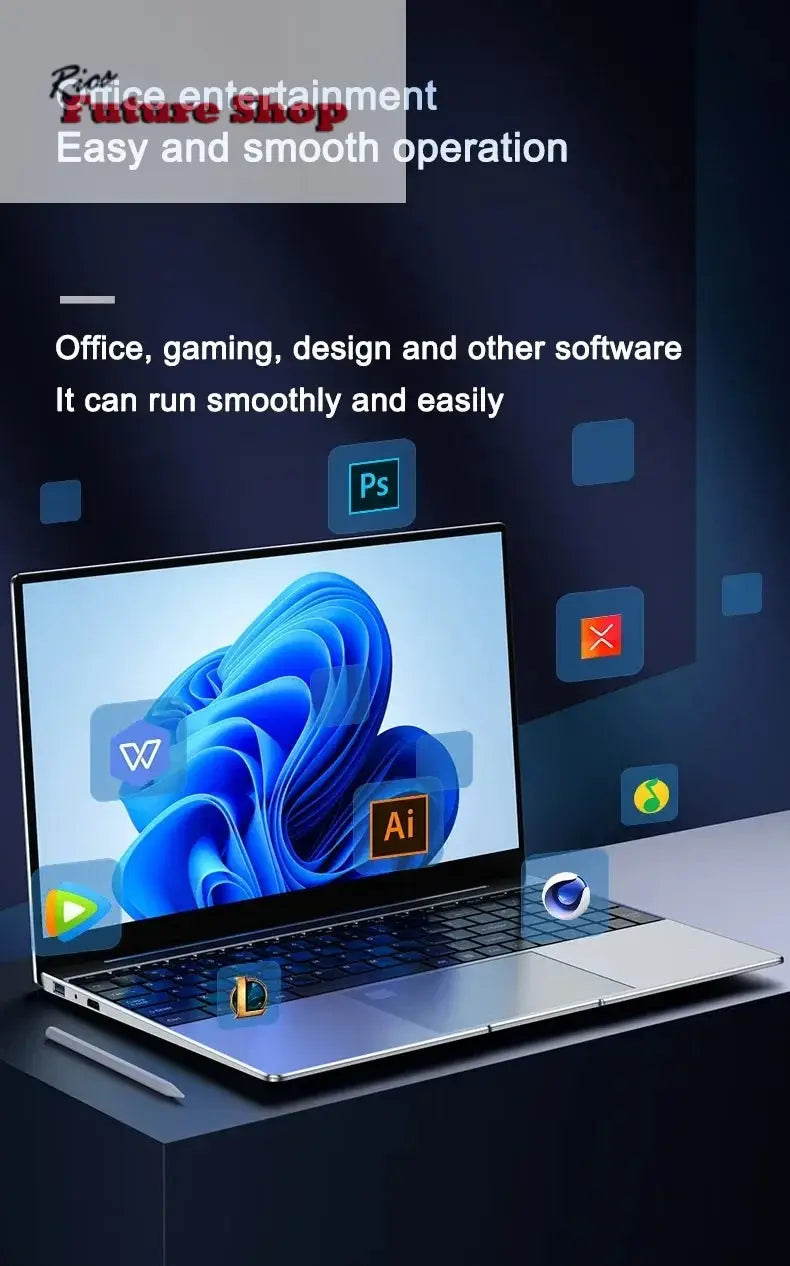 2025 NEW 15.6" Portable Laptop Intel N95 32GB DDR4 2TB SSD 7500mAh Windows11 Office Notebook Pc Gamer with Backlit Fingerprint - Rios Future Shop