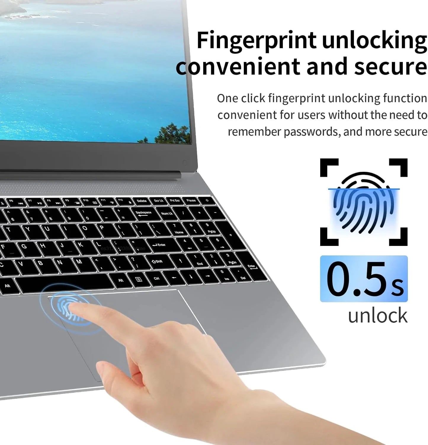 2025 NEW 15.6" Portable Laptop Intel N95 32GB DDR4 2TB SSD 7500mAh Windows11 Office Notebook Pc Gamer with Backlit Fingerprint DSers
