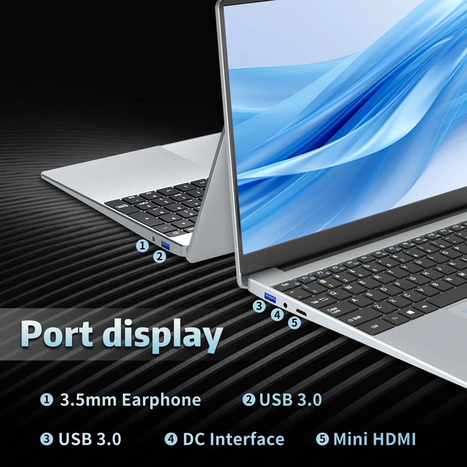 2025 NEW 15.6" Portable Laptop Intel N95 32GB DDR4 2TB SSD 7500mAh Windows11 Office Notebook Pc Gamer with Backlit Fingerprint DSers
