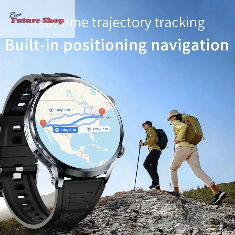 2025 novo relógio inteligente 4g android 1.95 polegada ips 360*360 tela com câmera 200w gps wifi 32gb rom smartwatch com bateria 1100mah - Rios Future Shop