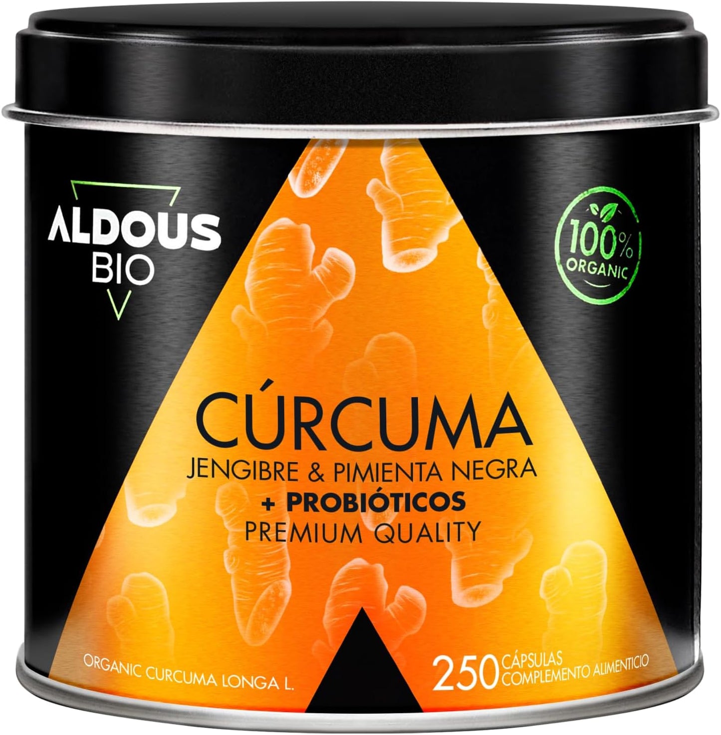 250 cápsulas PROBIÓTICOS BIO Cúrcuma com gengibre e pimenta preta, 1460 mg - Rios Future Shop
