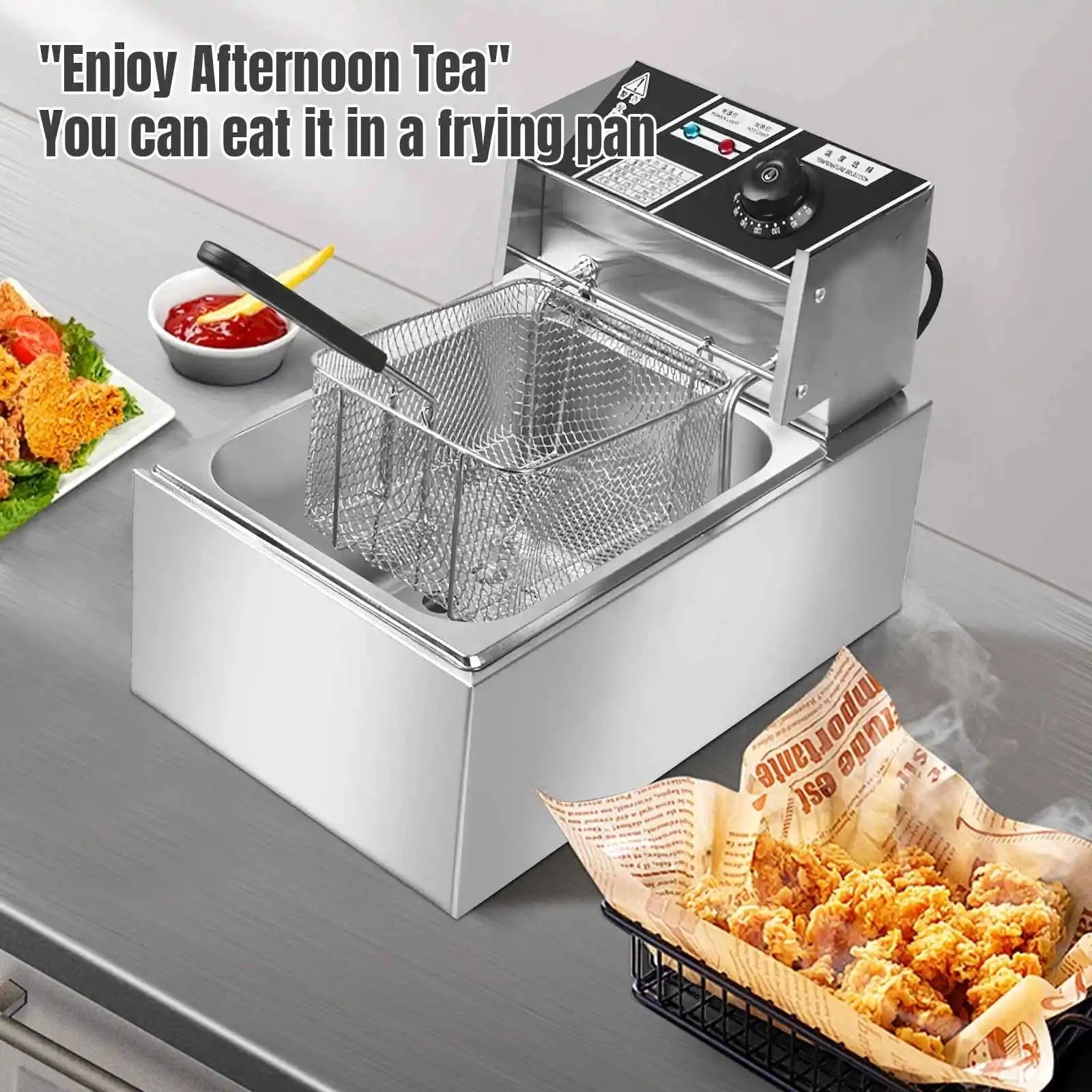 2500W 6L 220V Electric Deep Fryer Stainless Steel Electric Fryer Household Chips Frying Pan French Fries Making Machine DSersALIEXPRESS