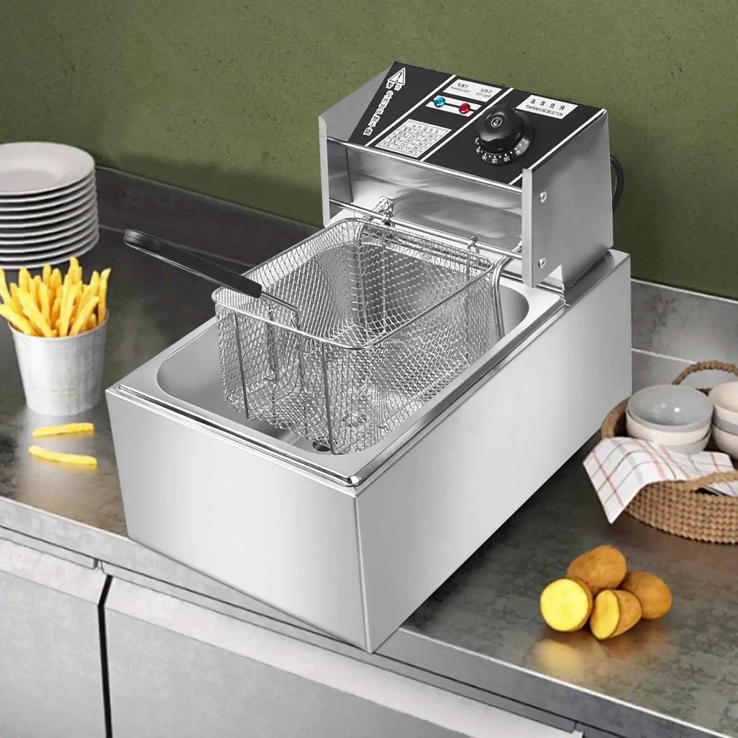 2500W 6L 220V Electric Deep Fryer Stainless Steel Electric Fryer Household Chips Frying Pan French Fries Making Machine DSersALIEXPRESS