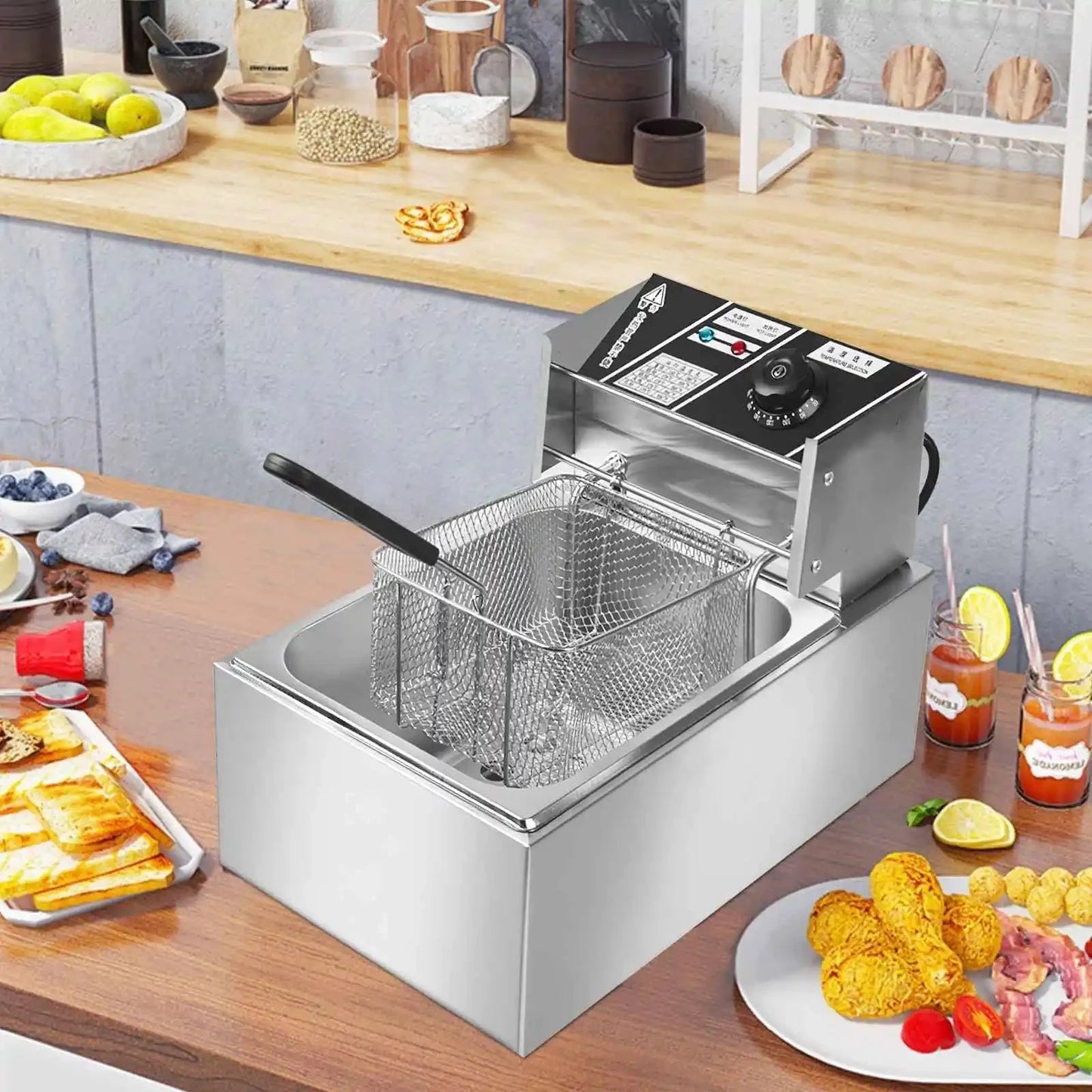 2500W 6L 220V Electric Deep Fryer Stainless Steel Electric Fryer Household Chips Frying Pan French Fries Making Machine DSersALIEXPRESS