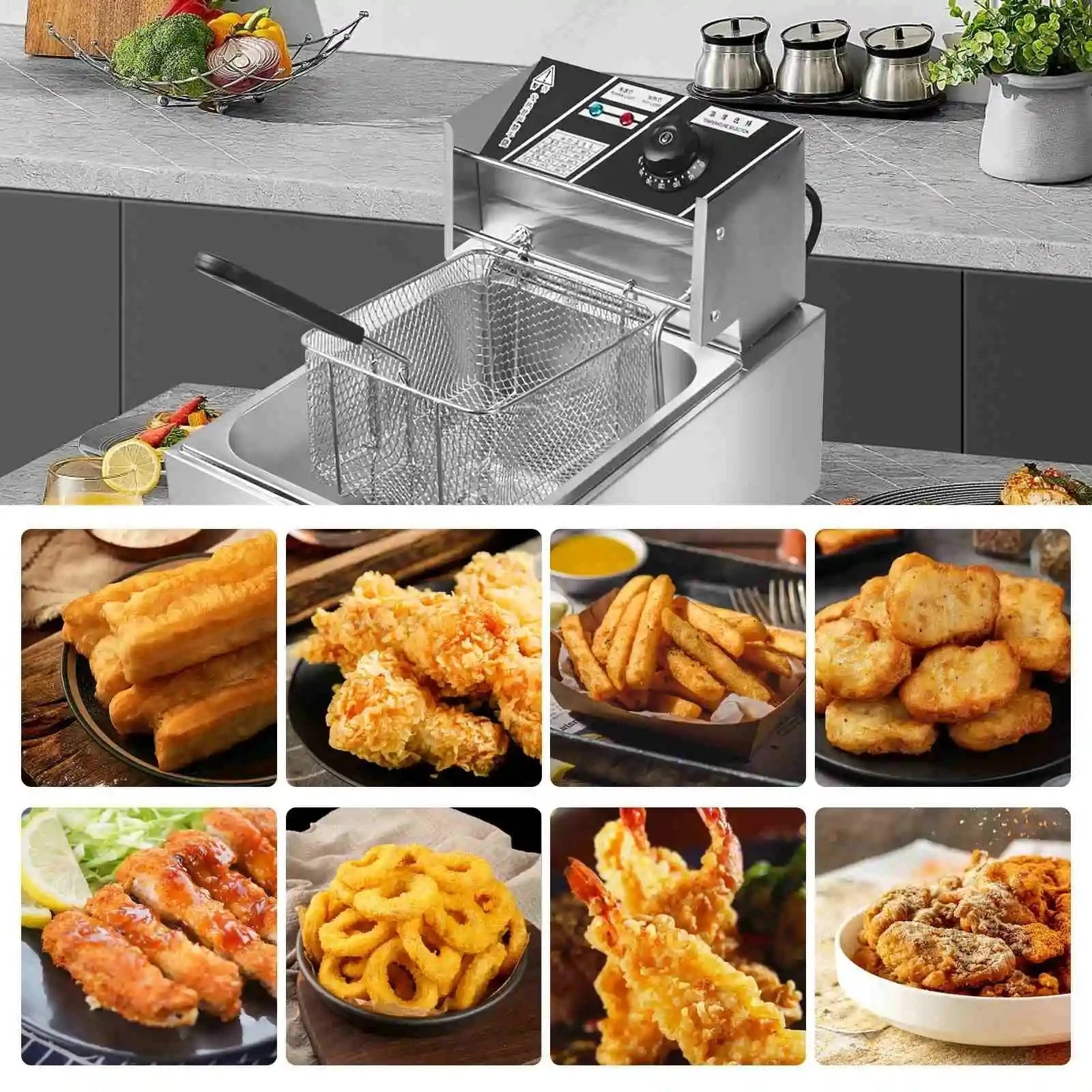 2500W 6L 220V Electric Deep Fryer Stainless Steel Electric Fryer Household Chips Frying Pan French Fries Making Machine DSersALIEXPRESS