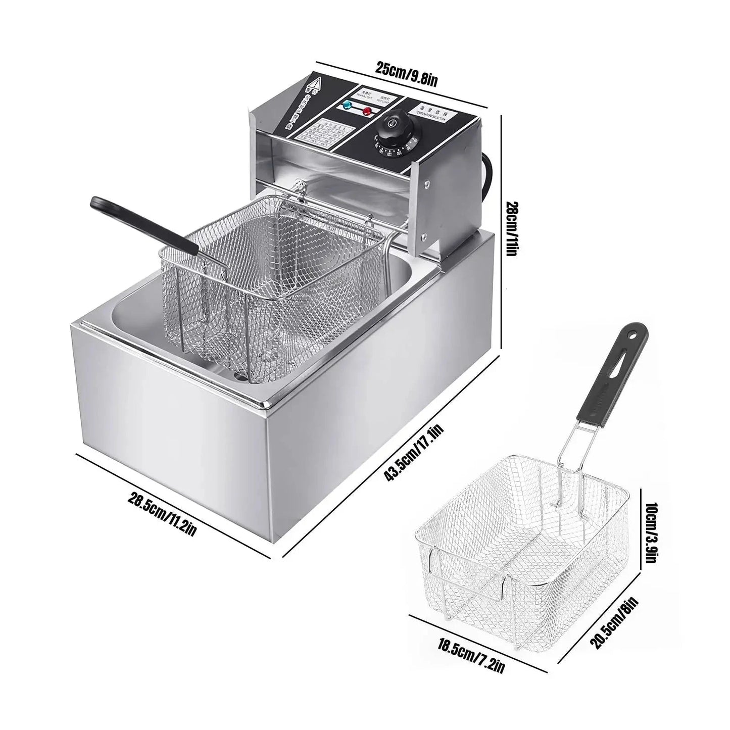 2500W 6L 220V Electric Deep Fryer Stainless Steel Electric Fryer Household Chips Frying Pan French Fries Making Machine DSersALIEXPRESS