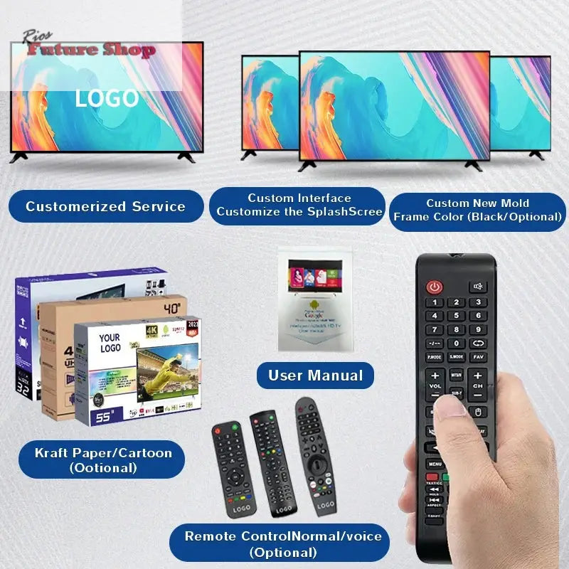 4K flat screen led tv smart 32" 40" 50" 55" 65" 43" smart tv screens televisions smart tvs - Rios Future Shop