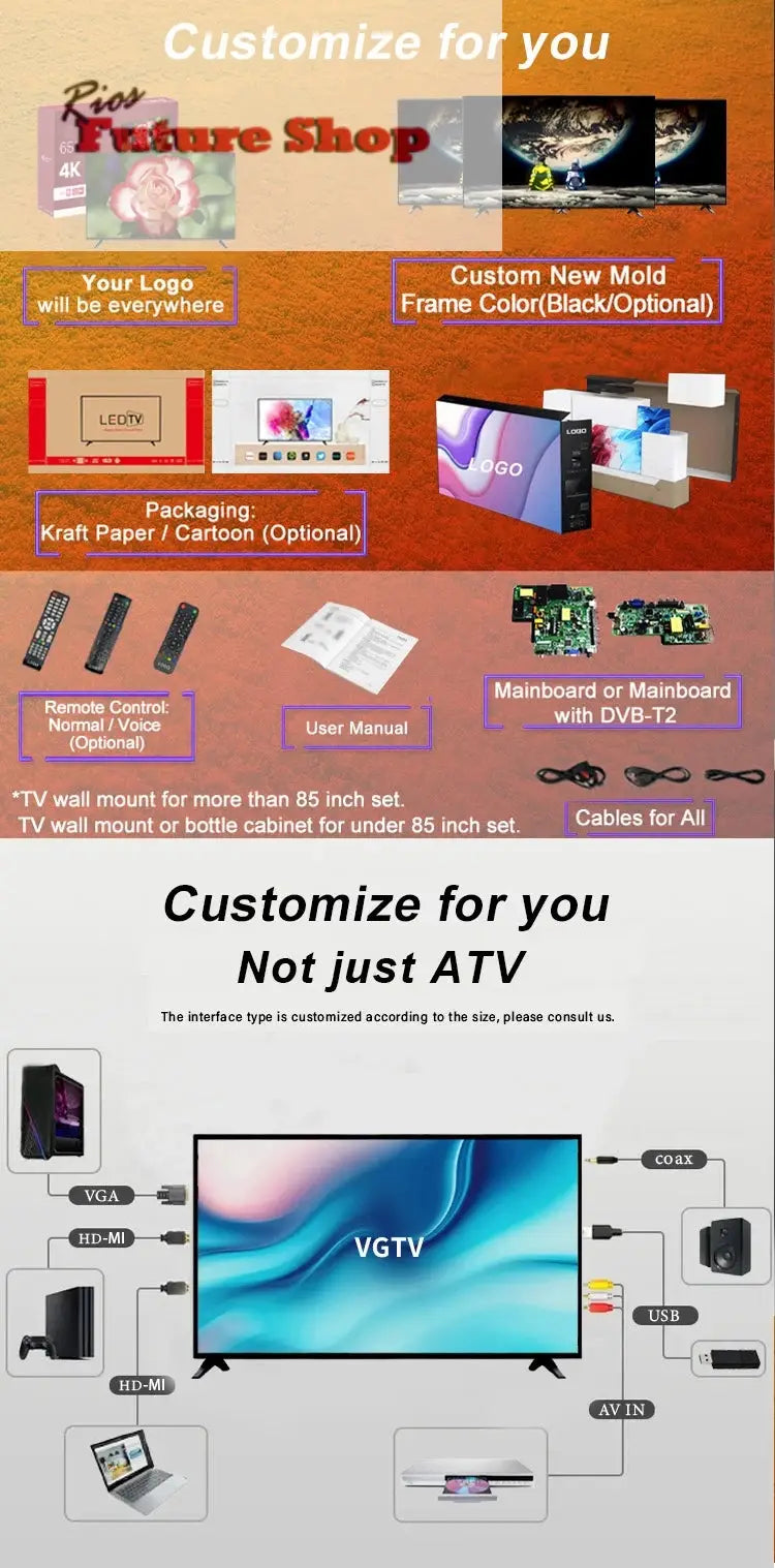 4K flat screen led tv smart 32" 40" 50" 55" 65" 43" smart tv screens televisions smart tvs - Rios Future Shop