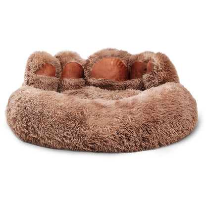 Cama para Pets (Gatos e Cães) fofa em formato de pata de urso, camas e móveis para cães pequenos e médios, camas de pelúcia fofas e aconchegantes para gatos internos