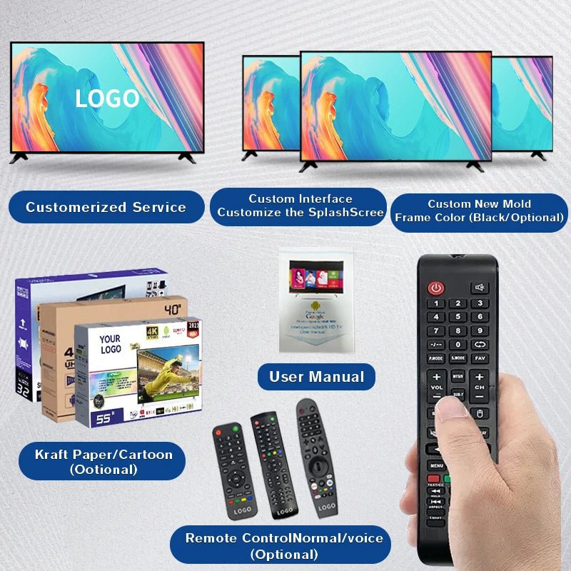 accept custom 4K android flat screen led tv smart 32 40 50 55 65 43 inch smart tv screens televisions smart tvs Rios Future Shop