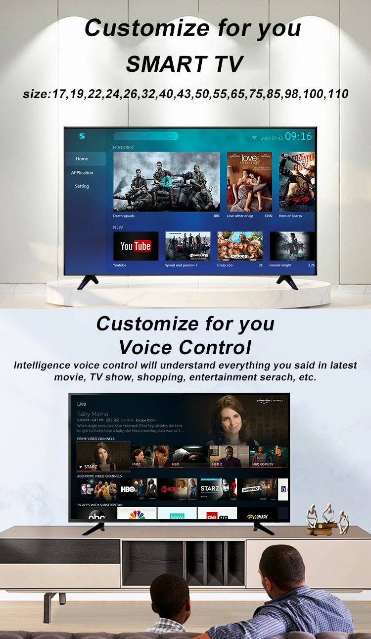accept custom 4K android flat screen led tv smart 32 40 50 55 65 43 inch smart tv screens televisions smart tvs Rios Future Shop